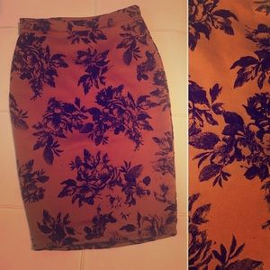 Floral pencil skirt